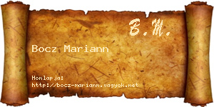 Bocz Mariann névjegykártya