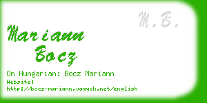 mariann bocz business card